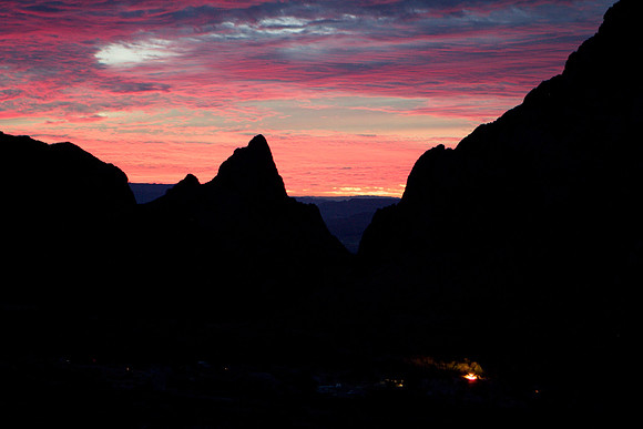 sunset over Chisos Basin