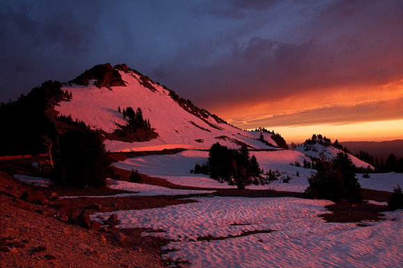 sunset at Crater Lake National Park, Oregon