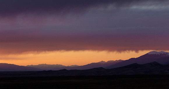 sunset storm over Sangre de Christo Range, Colorado