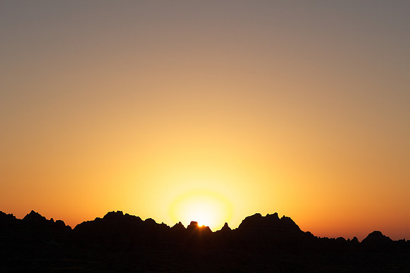 sunrise in Badlands National Park