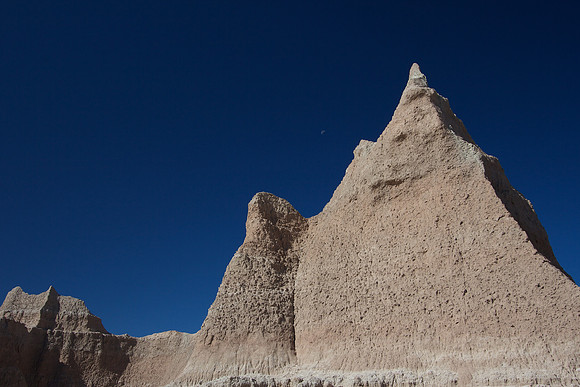 moon over pinnacles, Badlands National Park